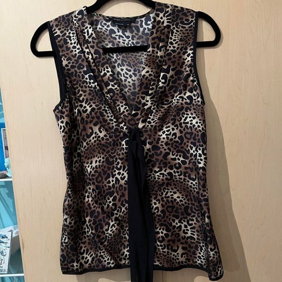 Leopard Print Back Tie BCBG Maxazria Top XS - Picture 2 of 5